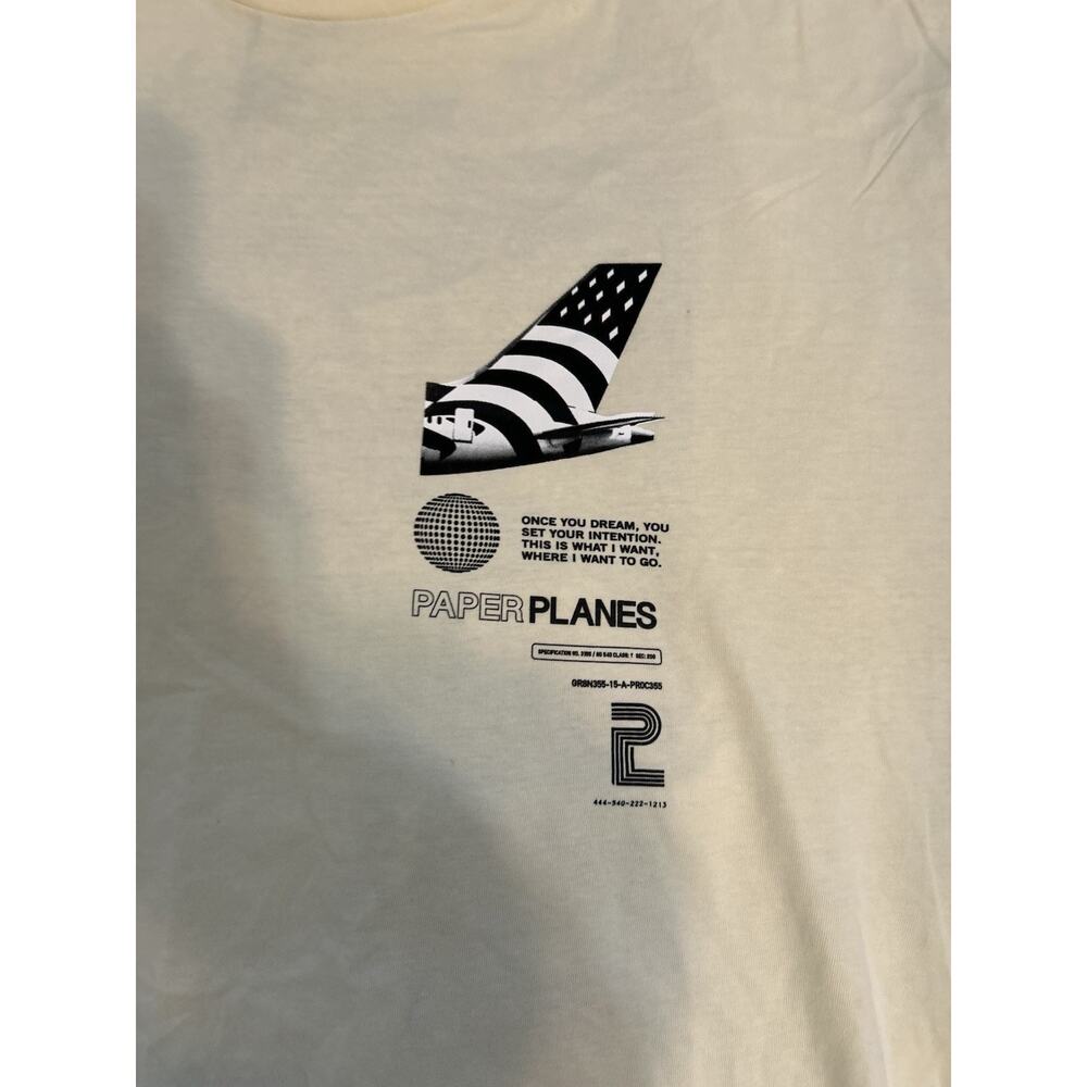 Paper Planes American Flag Beige T-Shirt Tee Size 2XL Greatness Graphic Tee - Picture 2 of 10